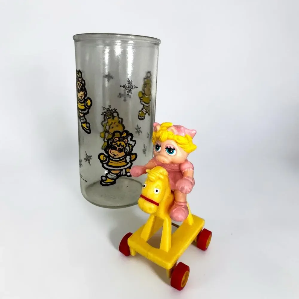 Vintage Muppet Babies Glass & Miss Piggy Horse Toy Lot | 1989 Henson Collectible